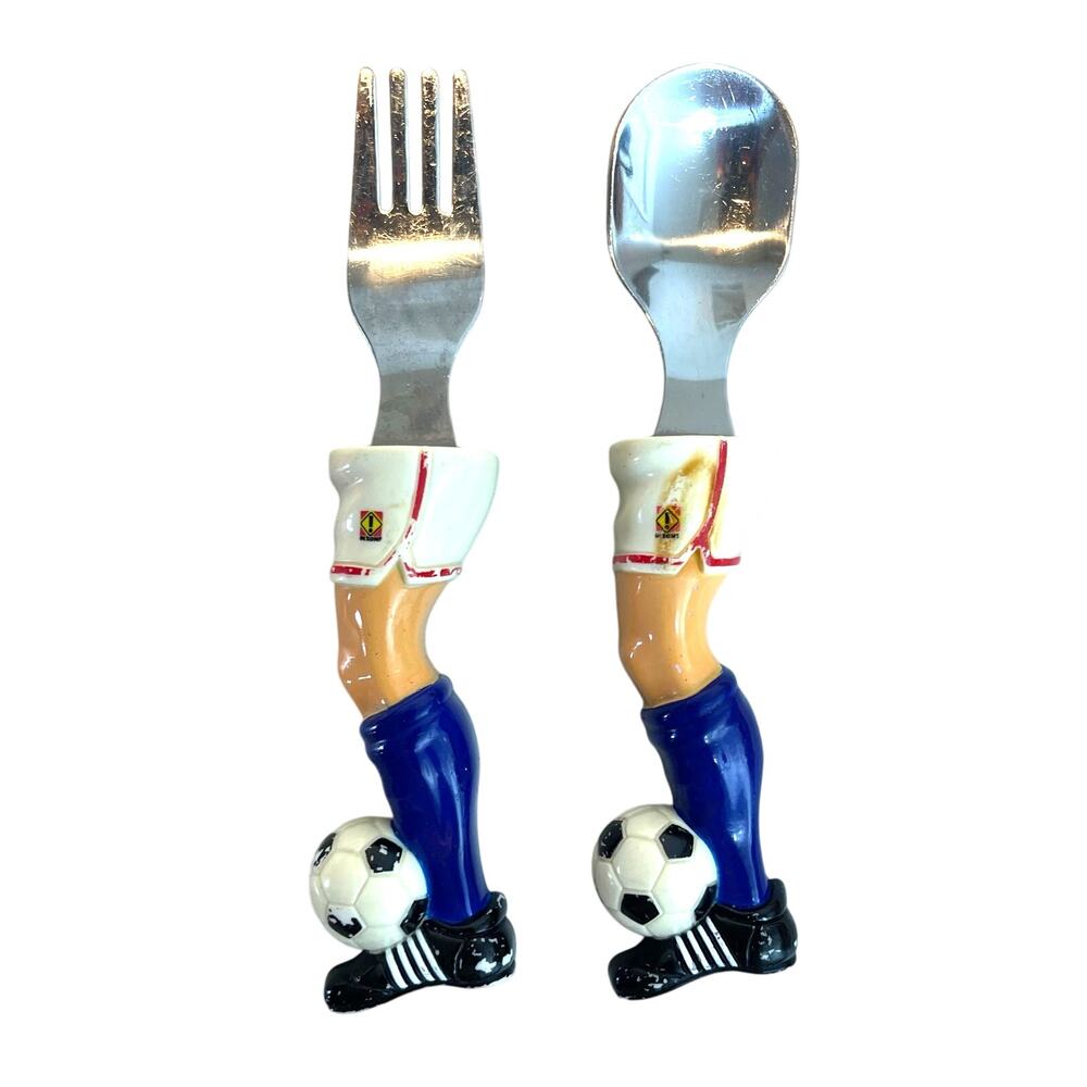 Inzone Soccer Ball Sport Fork & Spoon 6" USA Atlanta GA Silverware